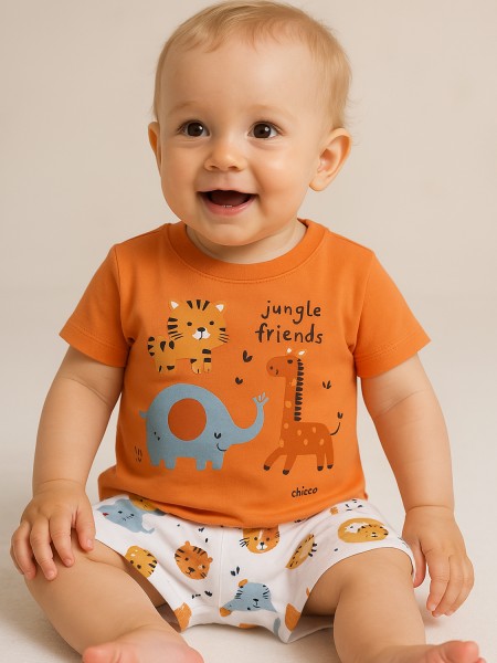 CHICCO Βρεφικό Σετ Κοντομάνικο Με Βερμούδα για αγόρια 3-24 μηνών #756210 Πορτοκαλί CHICCO Βρεφικό Σετ Κοντομάνικο Με Βερμούδα για αγόρια 3-24 μηνών #756210 Πορτοκαλί