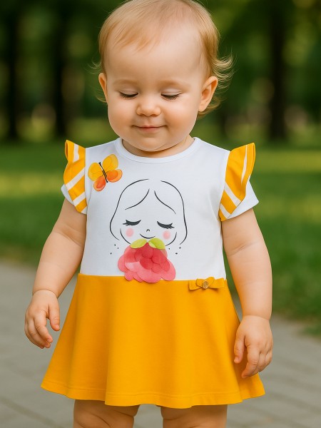 CHICCO Βρεφικό Φόρεμα για Κορίτσια 3 - 24 μηνών #938020 Λευκό/Πορτοκαλί CHICCO Βρεφικό Φόρεμα για Κορίτσια 3 - 24 μηνών #938020 Λευκό/Πορτοκαλί