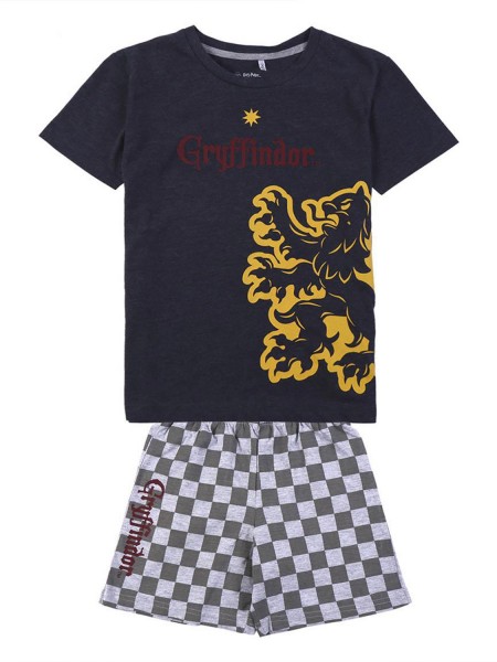 CERDA Παιδική Πυτζάμα Καλοκαιρινή για αγόρι 6-14 ετών Harry Potter #9252 Γκρι Σκούρο