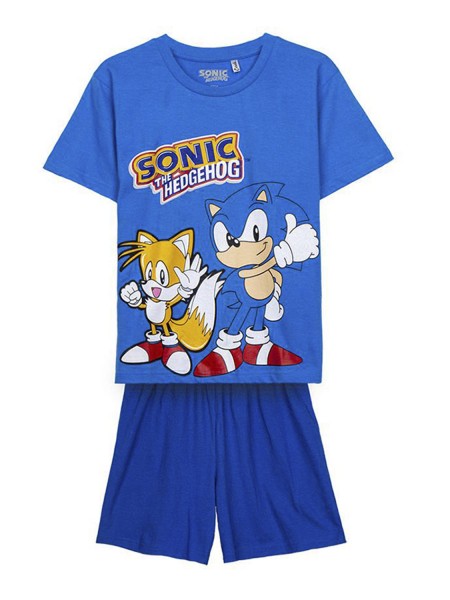 CERDA Παιδική Πυτζάμα Καλοκαιρινή για αγόρι 6-12 ετών Sonic #1339 Μπλε