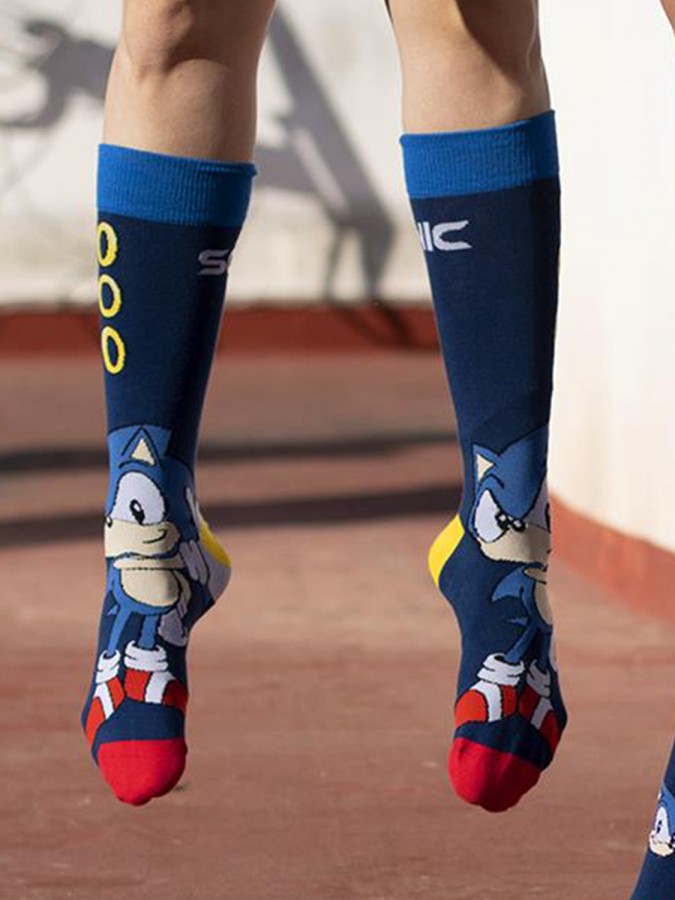 CERDA Kάλτσες ψηλές με σχέδιο Sonic #1887 Μπλε