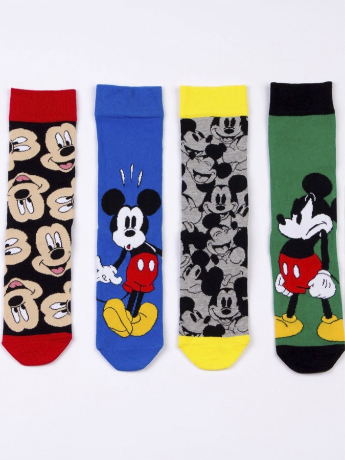 DISNEY Kάλτσες ψηλές με σχέδια σετ 4 ζεύγη #MC19523 Mickey Mouse