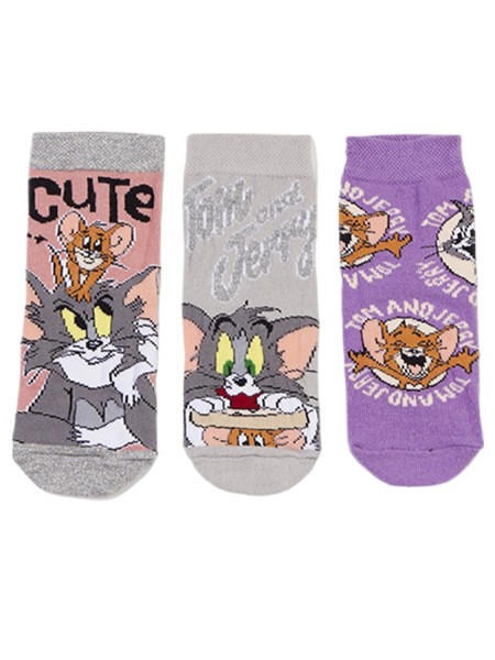 DISNEY Kάλτσες μακριές σετ 3 ζεύγη Tom & Jerry #TJ20514 Multi