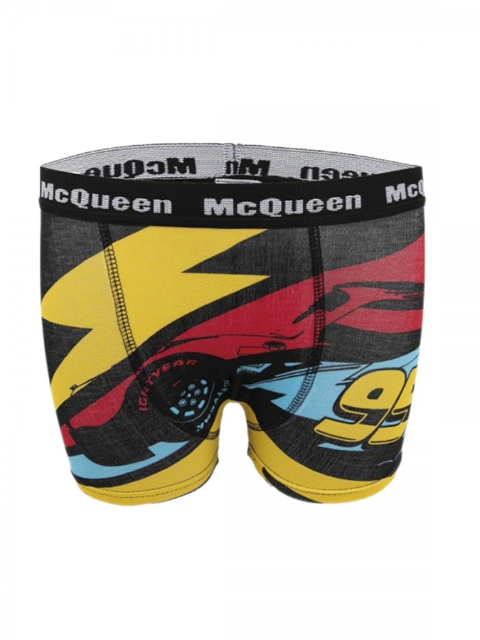 DISNEY Παιδικό Μποξεράκι 2TEM Βαμβακερό για Αγόρι Cars McQueen #34302 Μαύρο/Γκρι