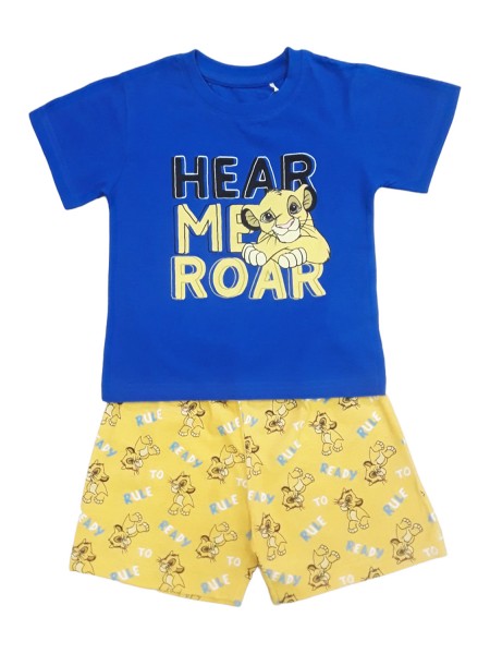 DISNEY Παιδική Πιτζάμα Καλοκαιρινή για αγόρι 3-8 ετών Lion King #56578 Μπλε