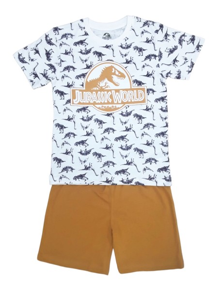 DISNEY Εφηβική Πιτζάμα Καλοκαιρινή για αγόρι 10-14 ετών Jurassic World #39899 Κίτρινο