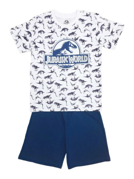 DISNEY Εφηβική Πιτζάμα Καλοκαιρινή για αγόρι 10-14 ετών Jurassic World #39899 Μπλε