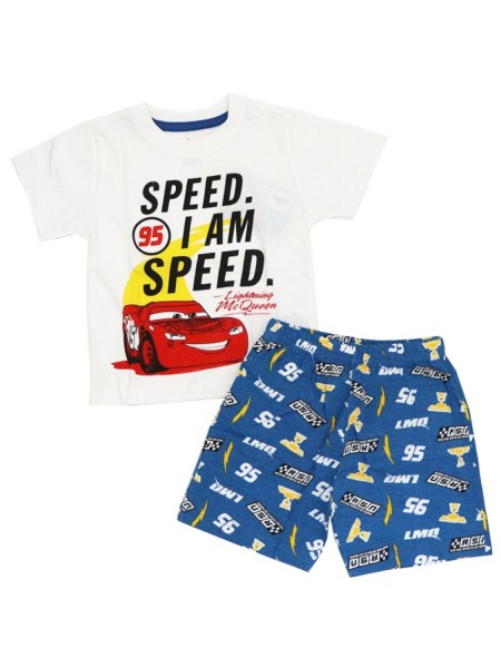 DISNEY Παιδική Πιτζάμα Καλοκαιρινή για αγόρι 3-8 ετών Cars #56554 Μπλε