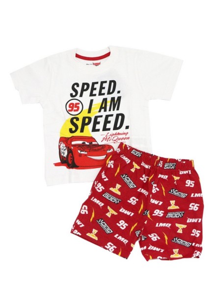 DISNEY Παιδική Πιτζάμα Καλοκαιρινή για αγόρι 3-8 ετών Cars #56554 Κόκκινο