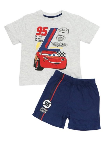 DISNEY Παιδική Πιτζάμα Καλοκαιρινή για αγόρι 3-8 ετών Cars #79164 Γκρι