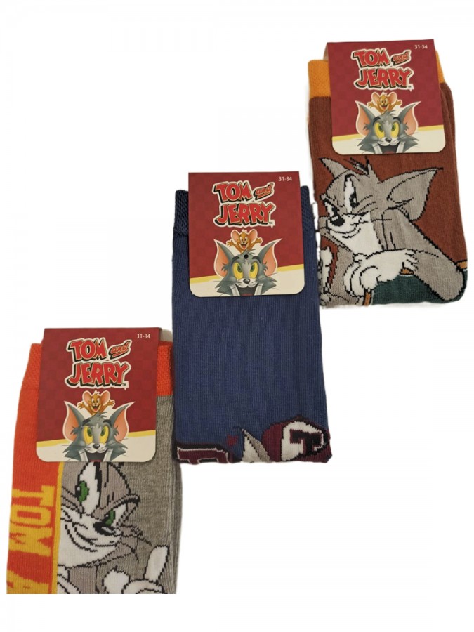 DISNEY Kάλτσες μακριές για αγόρι σετ 3 ζεύγη #Tom & Jerry