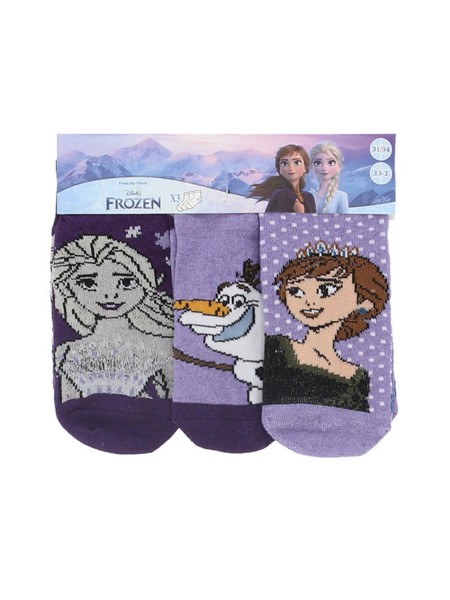 DISNEY Kάλτσες Κοντές για κορίτσι σετ 3 ζεύγη Frozen #38615 Μαύρο DISNEY Kάλτσες Κοντές για κορίτσι σετ 3 ζεύγη Frozen #38615 Μαύρο