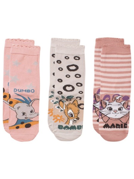 DISNEY Kάλτσες μακριές για κορίτσι σετ 3 ζεύγη #Bambi