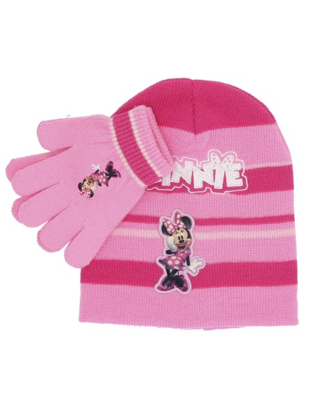 DISNEY Παιδικό Σετ 2 τεμαχίων σκουφάκι με γάντια 3-10 ετών Minnie Mouse #3000 Ροζ DISNEY Παιδικό Σετ 2 τεμαχίων σκουφάκι με γάντια 3-10 ετών Minnie Mouse #3000 Ροζ