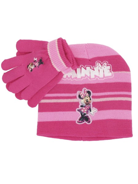 DISNEY Παιδικό Σετ 2 τεμαχίων σκουφάκι με γάντια 3-10 ετών Minnie Mouse #3000 Φουξ DISNEY Παιδικό Σετ 2 τεμαχίων σκουφάκι με γάντια 3-10 ετών Minnie Mouse #3000 Φουξ