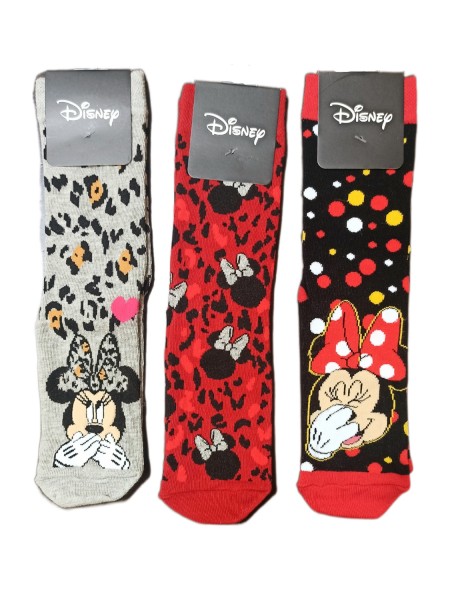 DISNEY Kάλτσες ψηλές με σχέδια σετ 3 ζεύγη #MN21078 Minnie Mouse (μαύρο-κόκκινο-γκρι) DISNEY Kάλτσες ψηλές με σχέδια σετ 3 ζεύγη #MN21078 Minnie Mouse (μαύρο-κόκκινο-γκρι)