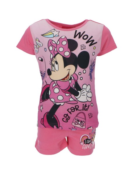DISNEY Παιδική Πιτζάμα Καλοκαιρινή για κορίτσι 2-8 ετών Minnie Mouse #23-1064 Ροζ