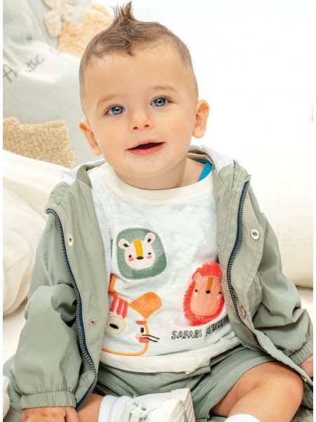 ENERGIERS Βρεφικό Σετ Κοντομάνικο Με Βερμούδα για αγόρια 3-18 μηνών #11-225489-0 ΧΑΚΙ