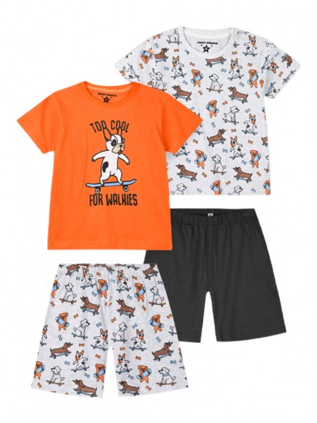 ENERGIERS  Παιδική Πυτζάμα Καλοκαιρινή 2ΤΕΜ για αγόρι 1-5 ετών #32-225101-9 ΠΟΡΤΟΚΑΛΙ