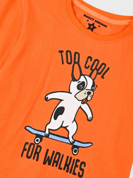 ENERGIERS  Παιδική Πυτζάμα Καλοκαιρινή 2ΤΕΜ για αγόρι 1-5 ετών #32-225101-9 ΠΟΡΤΟΚΑΛΙ