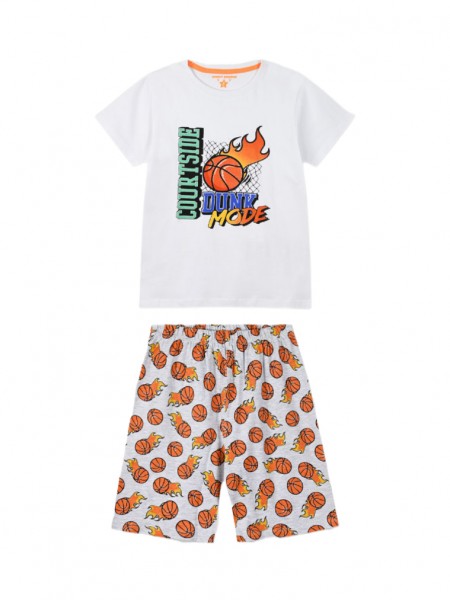 ENERGIERS Παιδική Πυτζάμα Καλοκαιρινή για αγόρι 6-16 ετών #33-225004-9 ΛΕΥΚΟ