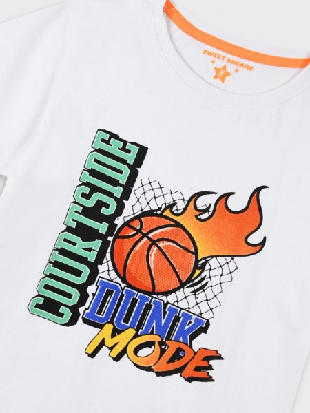 ENERGIERS Παιδική Πυτζάμα Καλοκαιρινή για αγόρι 6-16 ετών #33-225004-9 ΛΕΥΚΟ