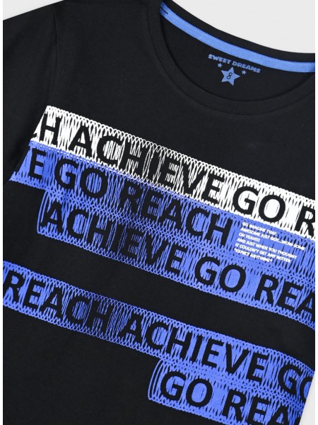 ENERGIERS Παιδική Πυτζάμα Καλοκαιρινή για αγόρι 6-16 ετών #33-225006-9 Μαύρο