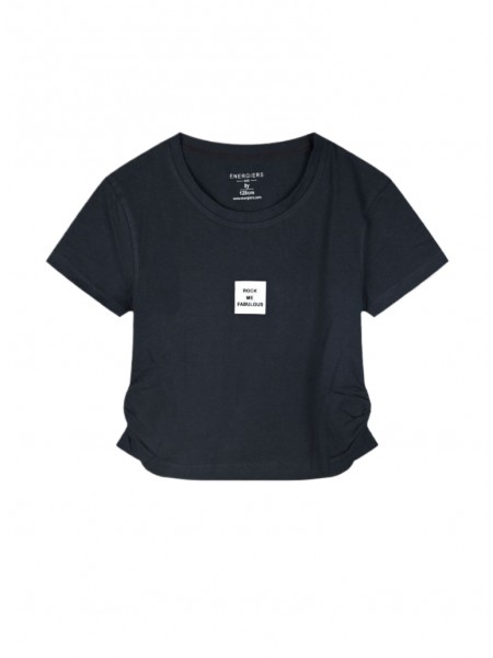 ENERGIERS Εφηβική Κοντομάνικη μπλούζα με τύπωμα για κορίτσι 6-16 ετών | 16-225210-5 ΜΑΥΡΟ
