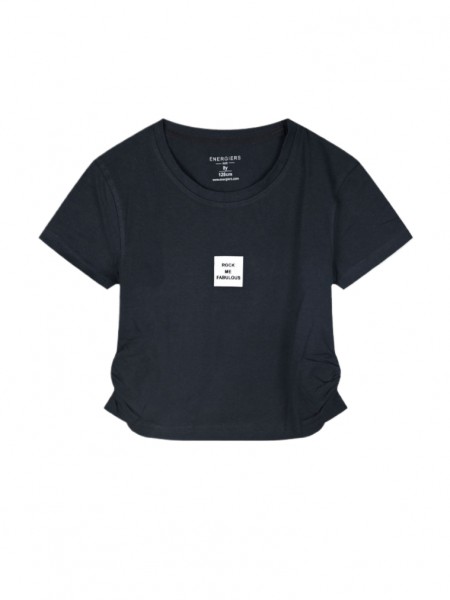 ENERGIERS Εφηβική Κοντομάνικη μπλούζα με τύπωμα για κορίτσι 6-16 ετών | 16-225210-5 ΜΑΥΡΟ
