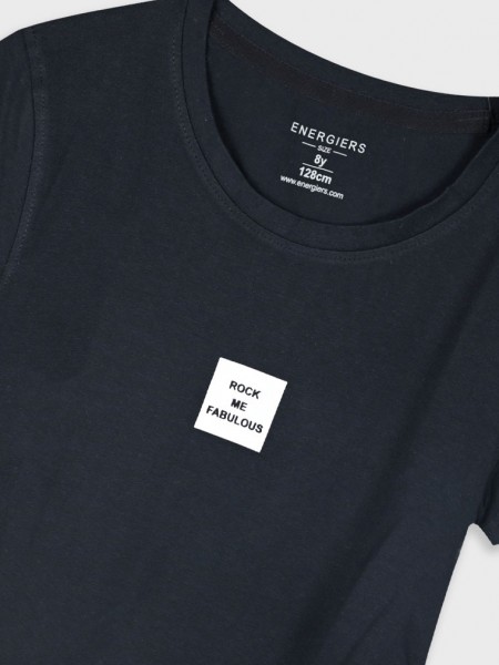 ENERGIERS Εφηβική Κοντομάνικη μπλούζα με τύπωμα για κορίτσι 6-16 ετών | 16-225210-5 ΜΑΥΡΟ