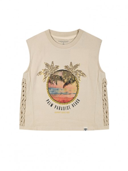 ENERGIERS Εφηβική Αμάνικη μπλούζα με τύπωμα για κορίτσι 6-16 ετών | 16-225230-5 ΒΑΝΙΛΙΑ