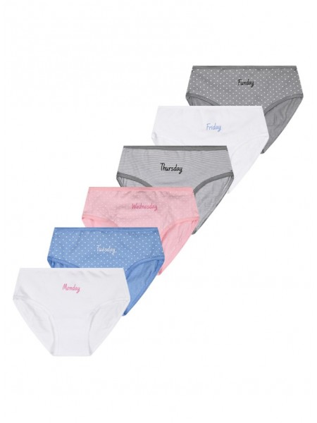 ENERGIERS Παιδικό Κυλοτάκι Βαμβακερό για Κορίτσι 6ΤΕΜ #39-5483 ΛΕΥΚΟ