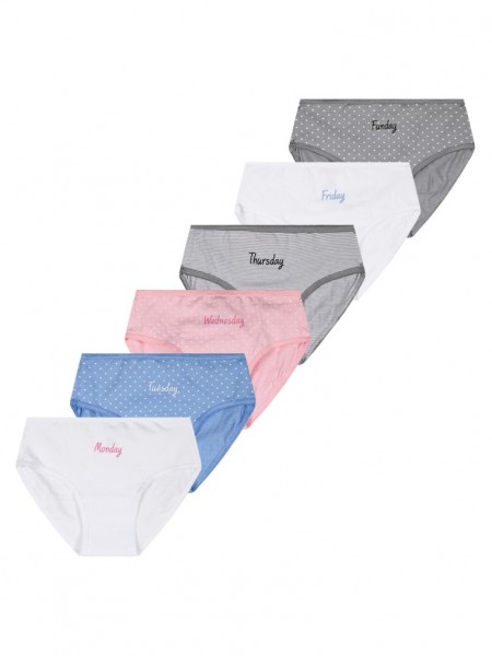 ENERGIERS Παιδικό Κυλοτάκι Βαμβακερό για Κορίτσι 6ΤΕΜ #39-5483 ΛΕΥΚΟ