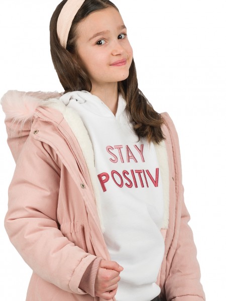 ENERGIERS Εφηβική Μπλούζα φούτερ με κουκούλα για Κορίτσι 6-16 ετών - 16-123210-5 Εκρού