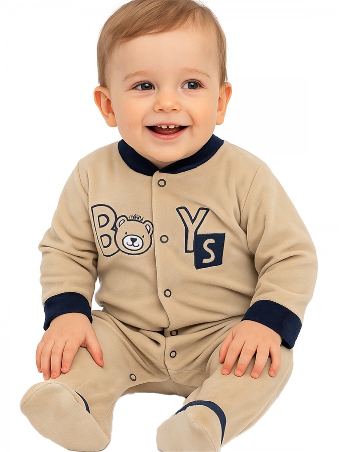 ENERGIERS Βρεφικό βελουτέ φορμάκι για αγόρι (0 - 15 μηνών) | 11-125460-9 ΒΑΝΙΛΙΑ ENERGIERS Βρεφικό βελουτέ φορμάκι για αγόρι (0 - 15 μηνών) | 11-125460-9 ΒΑΝΙΛΙΑ