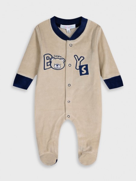 ENERGIERS Βρεφικό βελουτέ φορμάκι για αγόρι (0 - 15 μηνών) | 11-125460-9 ΒΑΝΙΛΙΑ