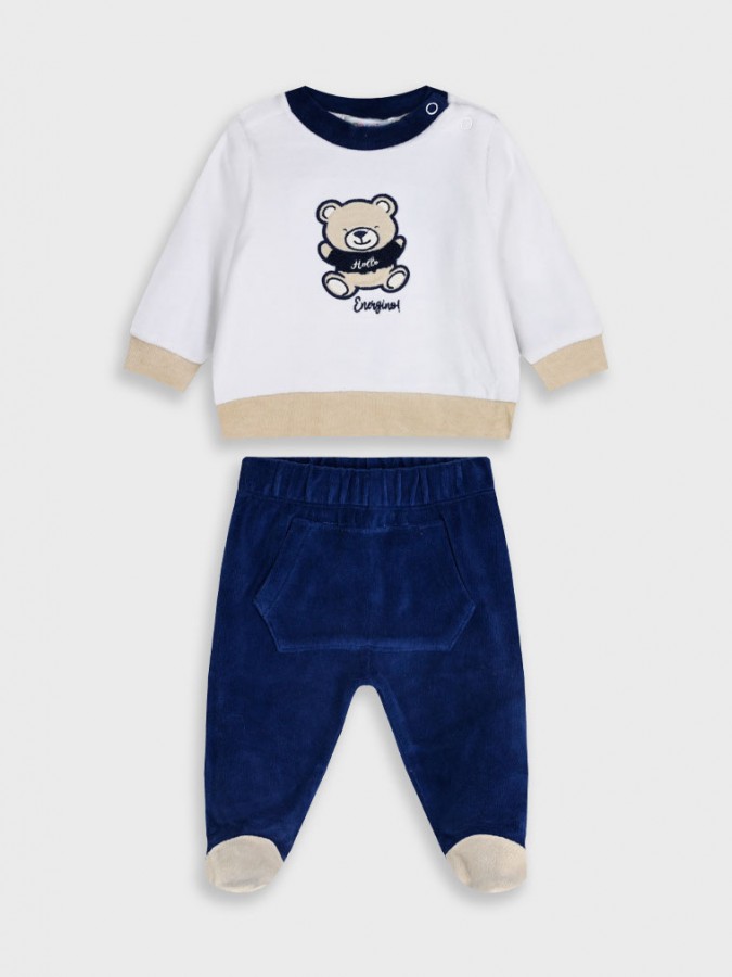 ENERGIERS Βρεφική Φόρμα βελουτέ για Αγόρι 0-18 μηνών #11-125467-0 Λευκό ENERGIERS Βρεφική Φόρμα βελουτέ για Αγόρι 0-18 μηνών #11-125467-0 Λευκό