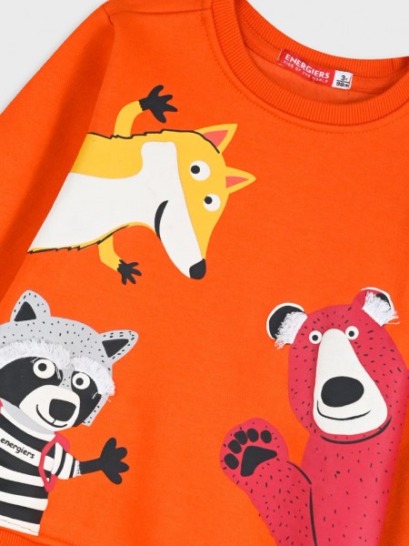 ENERGIERS Παιδική Φόρμα για Αγόρι 1-6 ετών "Forest Friends" - 12-125171-0 Πορτοκαλί/ Ανθρακί