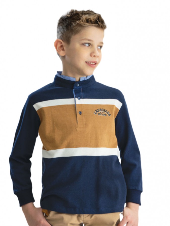 ENERGIERS Πικέ μακρυμάνικη μπλούζα για αγόρι 6-16 ετών | 13-125017-5 ΜΑΡΕΝ