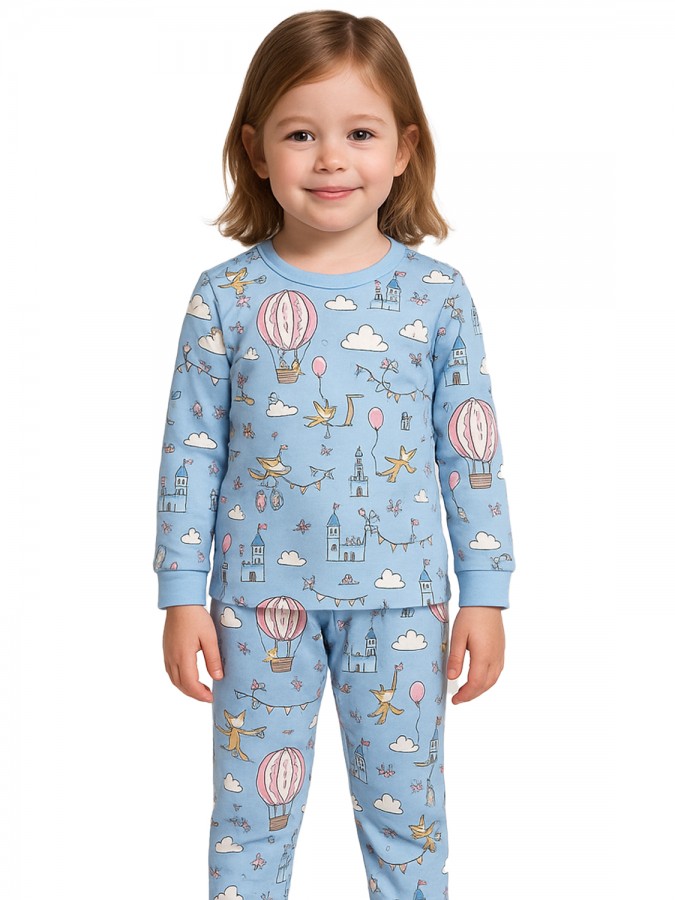 ENERGIERS Παιδική Πιτζάμα για Κορίτσι 1-6 ετών #35-125300-9 Γαλάζιο ENERGIERS Παιδική Πιτζάμα για Κορίτσι 1-6 ετών #35-125300-9 Γαλάζιο