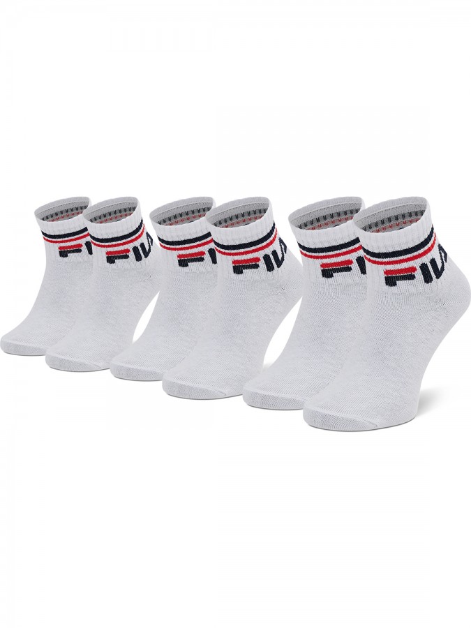 FILA Kάλτσες Κοντές σετ 3 ζεύγη #F8338 Λευκό