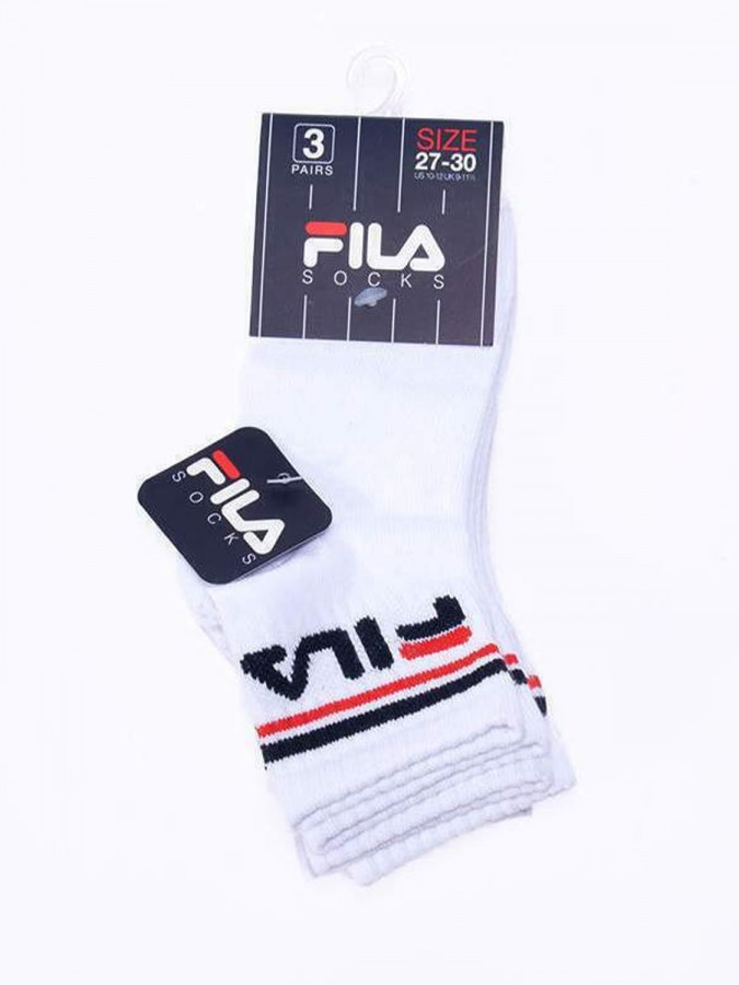 FILA Kάλτσες Κοντές σετ 3 ζεύγη #F8338 Λευκό