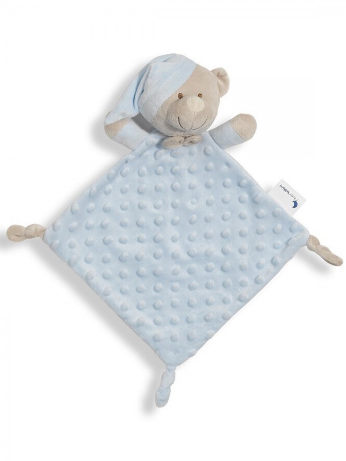 Interbaby Κουβέρτα Αγκαλιάς & Λίκνου Bear με Ζωάκι 80x110εκ. 2τμχ #PD001 Μπλε 