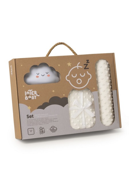Interbaby Σετ Δώρου Νεογέννητου "Manta + Αντικύλιση + Νυχτερινό Φωτάκι" 3τμχ #Set28 Μπεζ