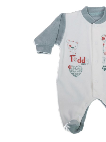 JOOM Βρεφικό βελουτέ φορμάκι για αγόρι (0 - 15 μηνών) | 22204 Εκρού- Μέντα JOOM Βρεφικό βελουτέ φορμάκι για αγόρι (0 - 15 μηνών) | 22204 Εκρού- Μέντα