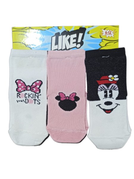 LIKE Kάλτσες BEBE με σχέδια για κορίτσι σετ 3 ζεύγη #MN LIKE Kάλτσες BEBE με σχέδια για κορίτσι σετ 3 ζεύγη #MN