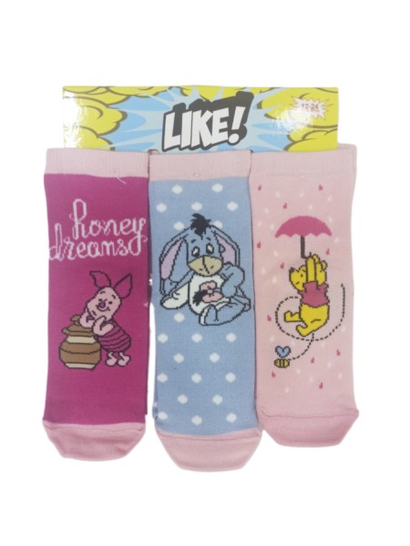 LIKE Kάλτσες BEBE με σχέδια για κορίτσι σετ 3 ζεύγη #WNF LIKE Kάλτσες BEBE με σχέδια για κορίτσι σετ 3 ζεύγη #WNF
