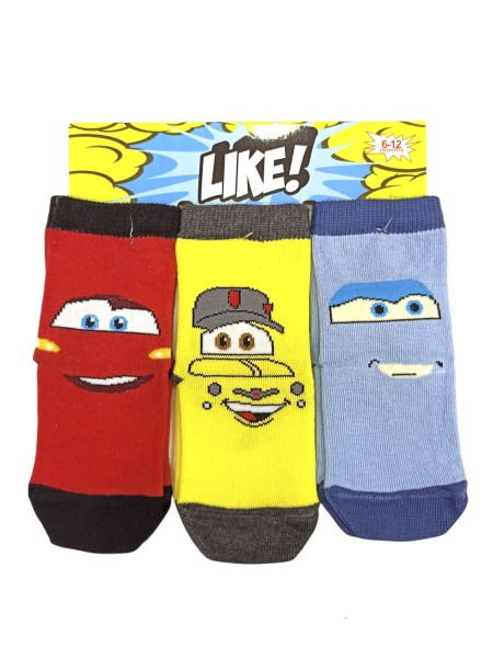 LIKE Kάλτσες BEBE με σχέδια για αγόρι σετ 3 ζεύγη #Κόκκινο-κίτρινο-μπλε LIKE Kάλτσες BEBE με σχέδια για αγόρι σετ 3 ζεύγη #Κόκκινο-κίτρινο-μπλε