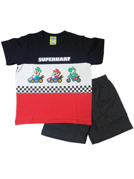 LIKE Παιδική Πυτζάμα Καλοκαιρινή για αγόρι 6-12 ετών #223-0045 Μαύρο LIKE Παιδική Πυτζάμα Καλοκαιρινή για αγόρι 6-12 ετών #223-0045 Μαύρο