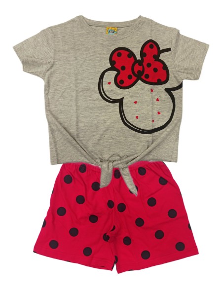 LIKE Εφηβική Πιτζάμα Καλοκαιρινή για κορίτσι 6-16 ετών #223-0254 Γκρι